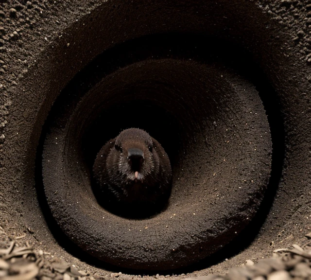 モグラの採食行動と地下トンネルの作成